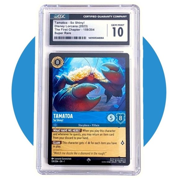 Moana Disney Lorcana Card: Tamatoa So Shiny! 159/204, Graded, CGC 10